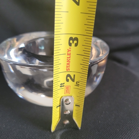 Elegant Clear Glass Bowl Heavy Art Glass Trinket Dish Votive Tealight - Picture 8 of 9